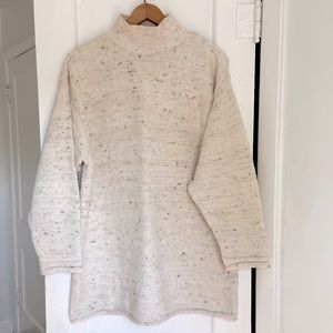 Liz Claiborne Vintage cotton cable knit fisherman’s sweater neutral over-size